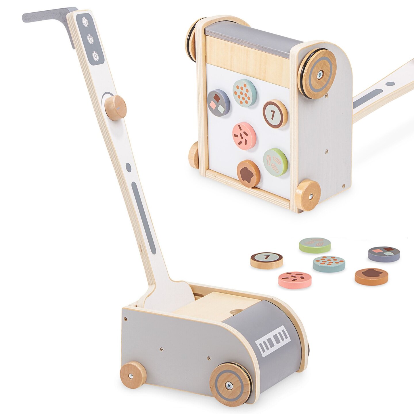 Dřevěný magnetický vysavač pro děti - úklidová hračka
